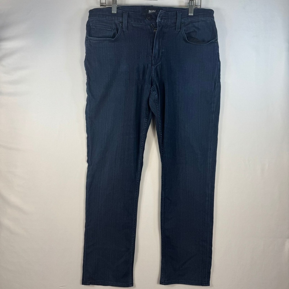 Paige Federal Slim Straight Leg Jeans Indigo Blue Denim Size 33 Mens